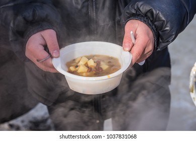 Feeding Homeless People On The Street, Social Problems, Hungry People Eat