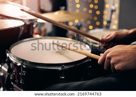 Feel the beat. Cropped shot of an unrecognizable man playing the drums.