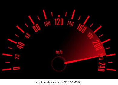 Feeling the speed. Cropped image of a black and red speedometer. - Shutterstock ID 2144450893