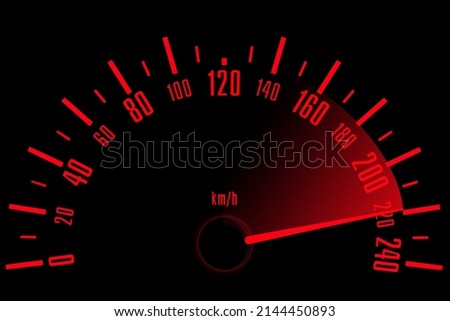 Feeling the speed. Cropped image of a black and red speedometer.