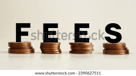Fees charged are shown using a text and photo of coins. No hidden fees