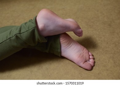 Feet of a 5 year old child.