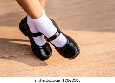 little girl black school shoes