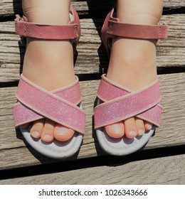 Feet Girl Wearing Sandals Stock Photo 1026343666 | Shutterstock