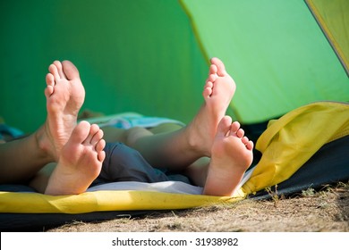 for feet in the green tent