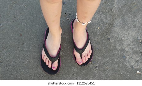Feet On Beach Sandals Stock Photo 1112623451 | Shutterstock