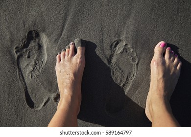 Feet On Black Beach Stock Photo 589164797 | Shutterstock