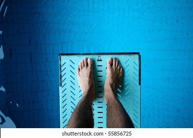 feet on spring board