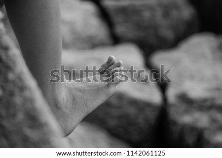 Feet Rock Monocrome