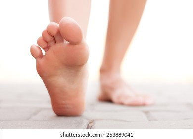 Feet walking outside