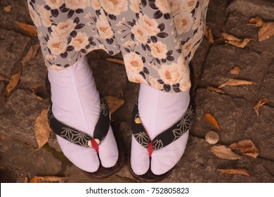 Feet Woman Wearing Kimono Traditional Wooden Stock Photo (Edit Now ...