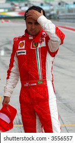 Felipe Massa Reacting To The Rain In Sepang