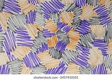 Felt pen doodle multicolored scribbles. Abstract texture drawn with felt-tip pen. colorful felt tip ink markers handwritten drawn lines. Sketch concept. Seamless pattern