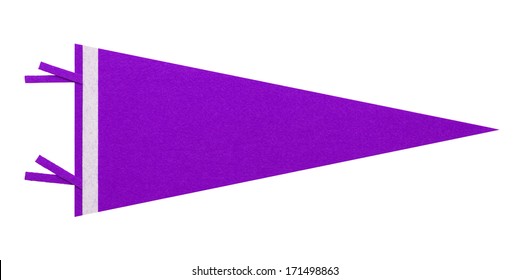 Felt Pennant With Copy Space Isolated On White Background.