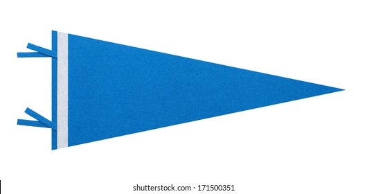 Felt Pennant with Copy Space Isolated on White Background.