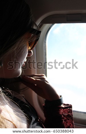 female airplane summer sun sunglasses