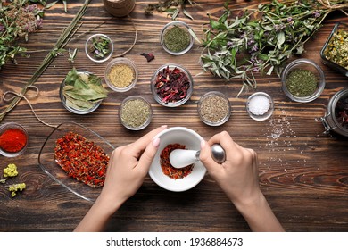 Female alchemist making elixir in laboratory - Powered by Shutterstock