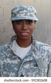 Female American Soldier - Stock image