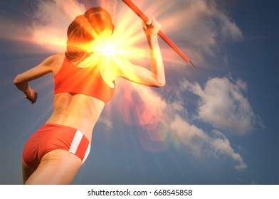 Female athlete throwing javelin - Powered by Shutterstock