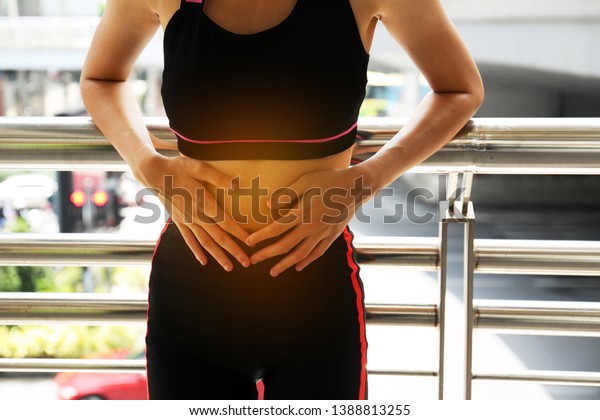 Female Athletes Abdominal Pain Menstrual Period Stock Photo Edit Now 1388813255