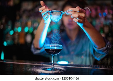 Female Bartender Adding Brown Cocktail Pour Stock Photo Shutterstock