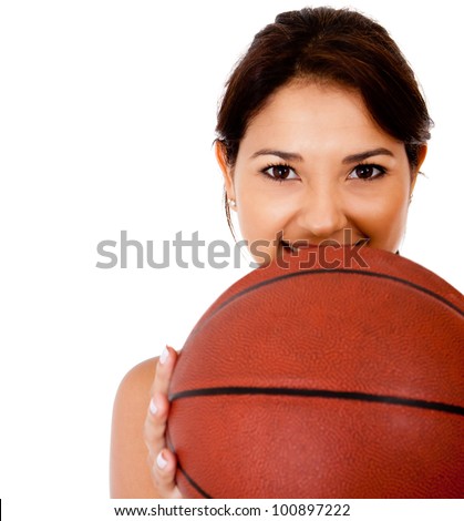 Similar – Image, Stock Photo Young female basketball player in an urban court