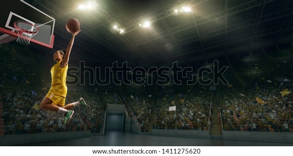 female basketball dunk