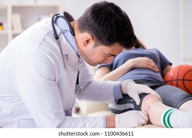 Female Basketball Player Visiting Doctor After Injury