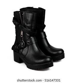 Stylish Black Female Boots On Color Stock Photo 1799997967 | Shutterstock