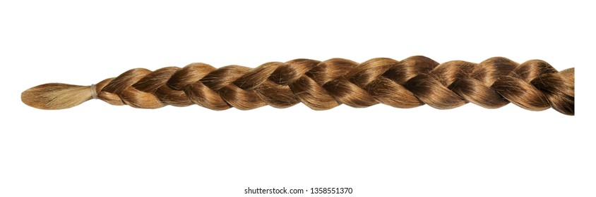 Female Blond Brown Plait Isolated