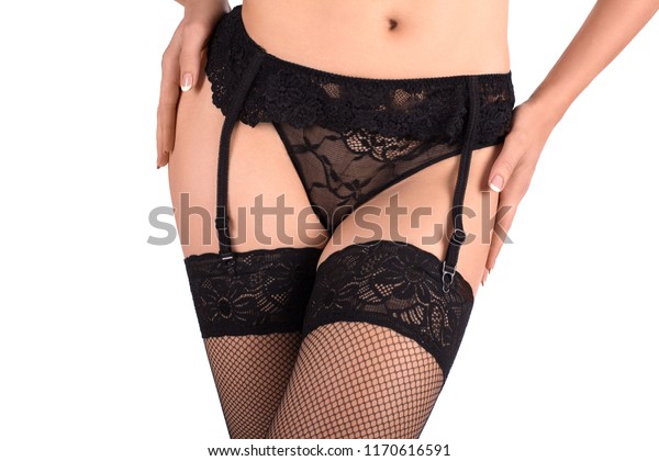 Female Body Black Sexy Garter Belt Stock Photo Edit Now 1170616591