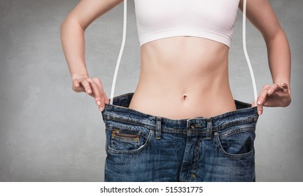 Female Body With Lines Before Loose Weight.