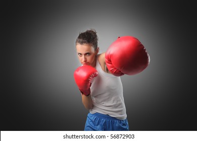 Female Boxer Punching