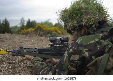 Female British Soldier On Patrol