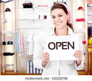 Female Business Owner Opening A New Retail Store