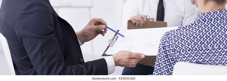 Female Candidate During Job Interview In The Office