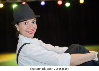 Female Clown Performing On Stage