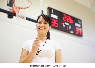 Female Coach Of High School Basketball Team