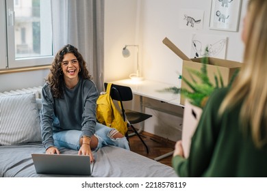 Female College Student Move In Dorm