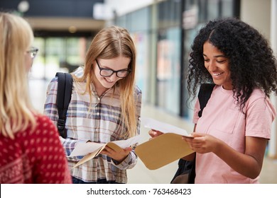 Female College Students Opening Exam Results