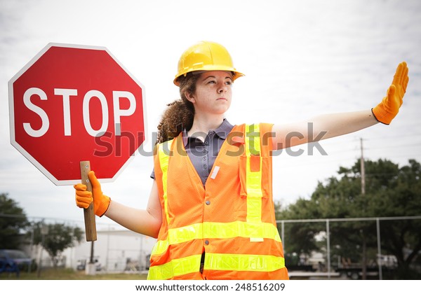 3,619 Worker Holding Stop Sign Images, Stock Photos & Vectors ...
