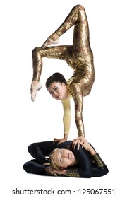 Female Contortionist Duo Performing