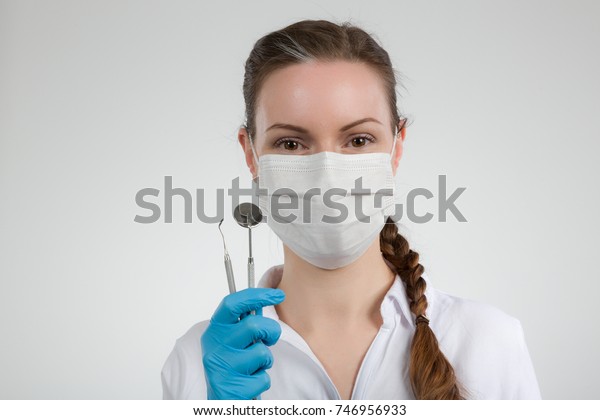 Female Dentist Medical Face Mask Two Stock Photo 746956933 | Shutterstock