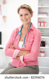 Female Doctor In Consulting Room