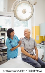 Female Doctor And Patient Interacting With Each Other At The Hospital