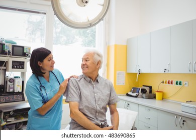 Female Doctor And Patient Interacting With Each Other At The Hospital