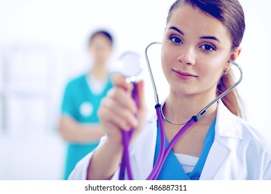 Gym Doctor Checking On Female Patient Stock Photo 142761973 | Shutterstock