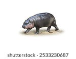 A female dwarf baby pygmy hippo called Moo Deng pettish peevish Dwarf species of hippopotamus Pygmy Hippo Calf Captures Hearts The chubby pygmy hippo has firm, plump and bouncy skin at Khao Kheow Zoo.