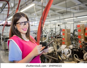 Female employer inspecting, She enjoys  her job