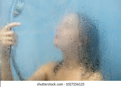 Female Enjoys Douching Shower Cabine Poses Stock Photo Shutterstock